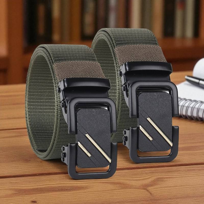 Generic - Green Canvas Men's Casual Belt ( Pack of 2 ) Generic - Green Canvas Men's Casual Belt ( Pack of 2 )