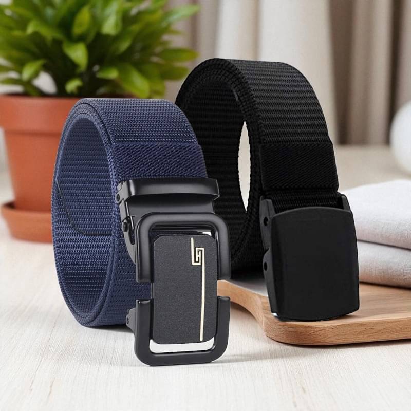 Generic - Multi Canvas Men's Casual Belt ( Pack of 2 ) Generic - Multi Canvas Men's Casual Belt ( Pack of 2 )