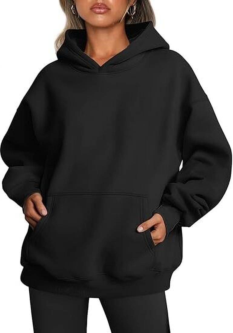     			Greenflair Women Fleece Hooded Sweatshirt For Light Winters ( Black )