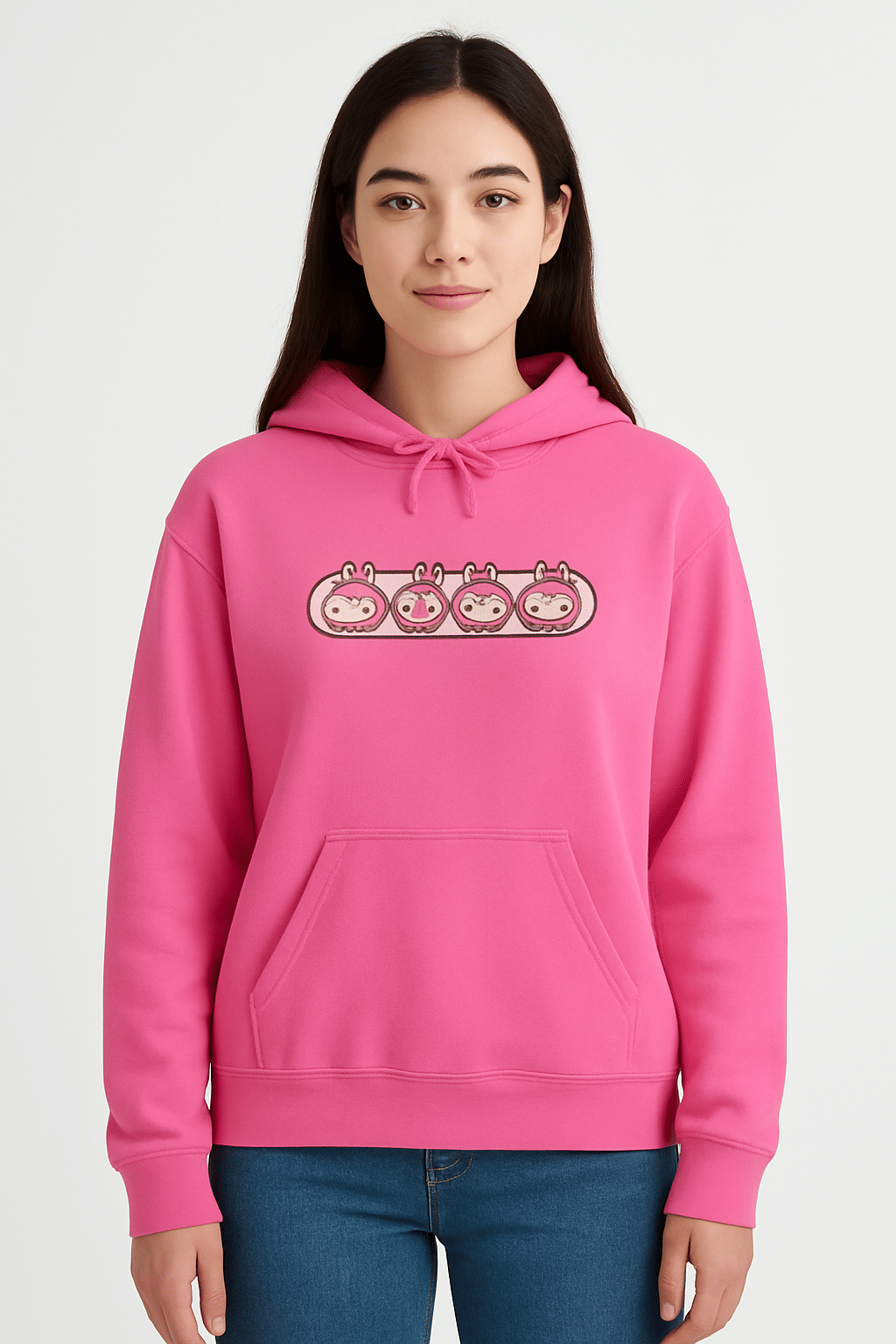     			HARPITA Women Fleece Hooded Sweatshirt For Light Winters ( Pink )