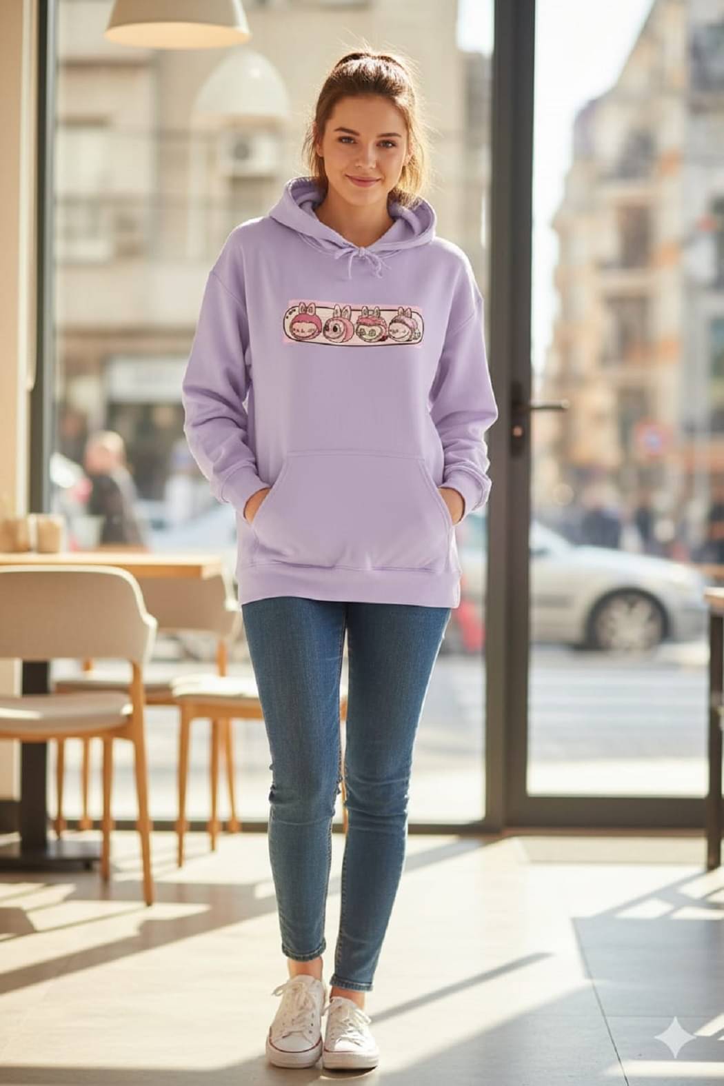     			HARPITA Women Fleece Hooded Sweatshirt For Light Winters ( Purple )