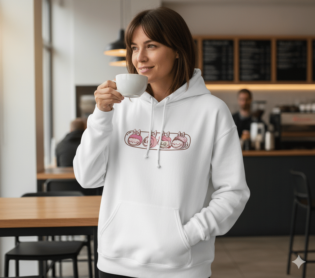 HARPITA Women Fleece Hooded Sweatshirt For Light Winters ( White ) HARPITA Women Fleece Hooded Sweatshirt For Light Winters ( White )