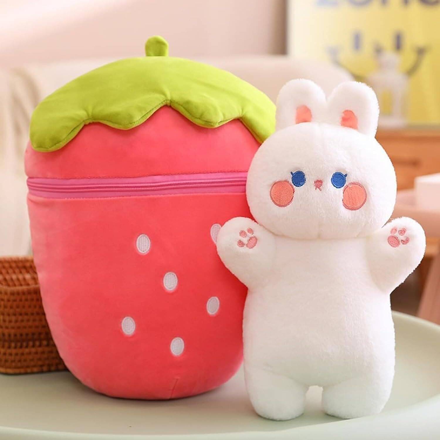 HELLOBEAR Cute Hidden Fruit Bunny Stuffed Animal Plush Soft Toys For Kids - 30 cm (Multicolor) HELLOBEAR Cute Hidden Fruit Bunny Stuffed Animal Plush Soft Toys For Kids - 30 cm (Multicolor)