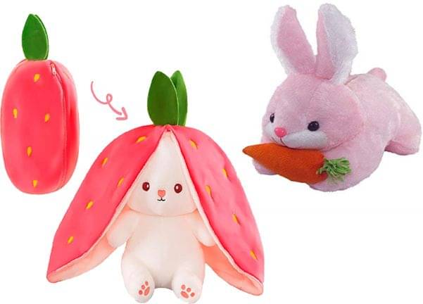 HELLOBEAR Plush Toy Pillow Reversible Bunny With Rabit Soft Toy For Kids - 26 cm (Multicolor) HELLOBEAR Plush Toy Pillow Reversible Bunny With Rabit Soft Toy For Kids - 26 cm (Multicolor)