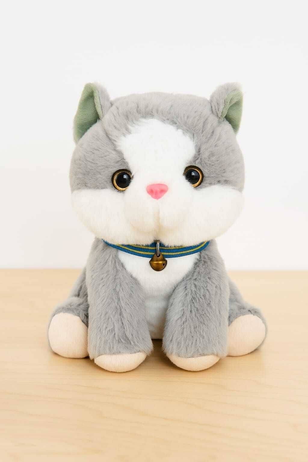     			HELLOBEAR Premium Quality Cute Cat Stuffed Plush For Kids  - 25 cm (Grey)