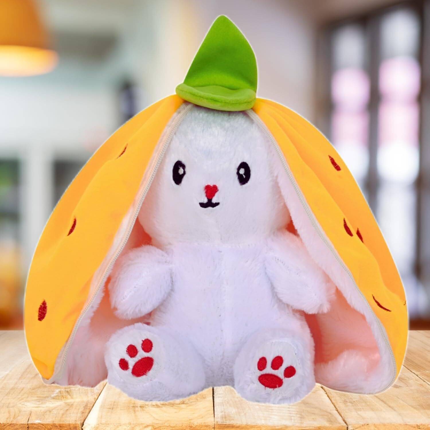     			HELLOBEAR Premium Quality Reversible Big Ears Bunny Stuffed Toy  - 25 cm (Multicolor)