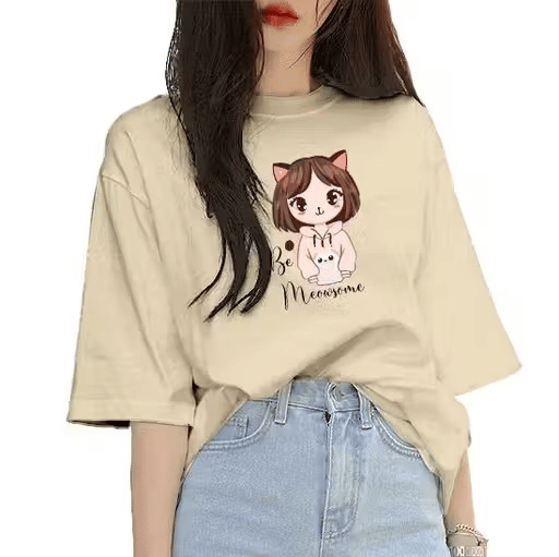 INFIRAX Women Cotton Regular Fit Round Neck T-Shirt ( Beige )     			INFIRAX Women Cotton Regular Fit Round Neck T-Shirt ( Beige )