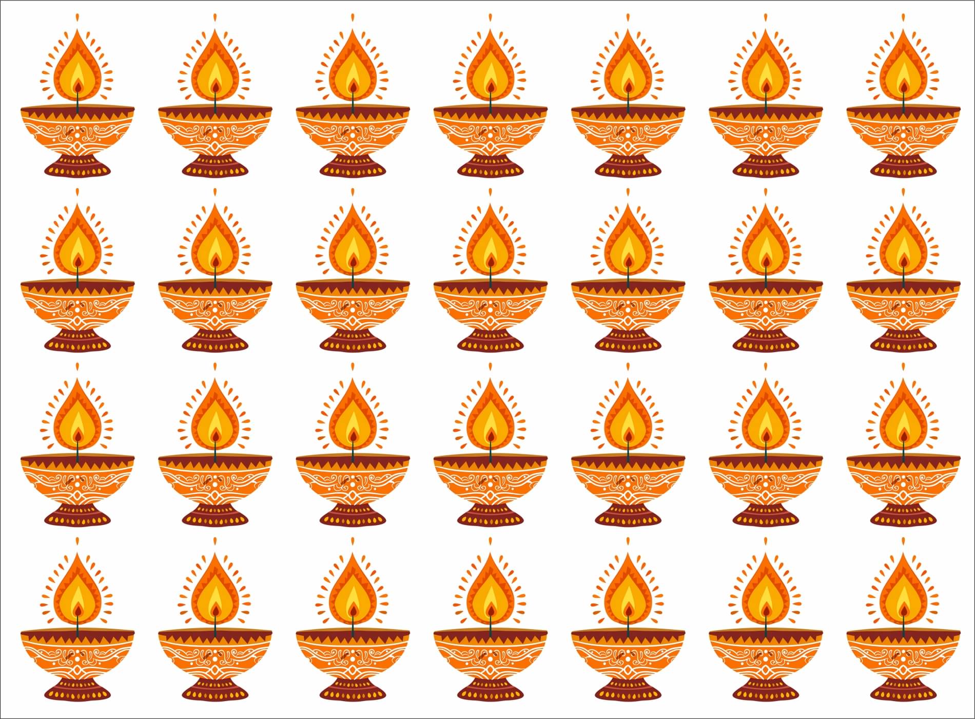     			IRA Decor – Set of 28 Diya Wall Stickers for Diwali Decoration | 18x12 Inch Vinyl Wall Decal Sheet – IRA Decor