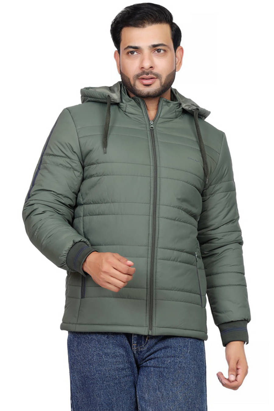     			Indian Fort Nylon Men's Puffer Jacket - Olive ( Pack of 1 )