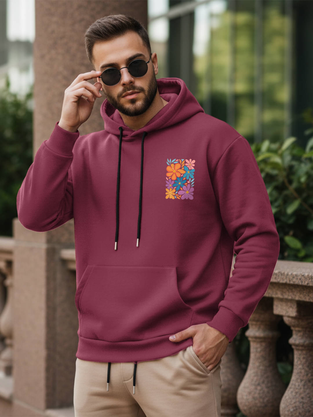Kanhuzzz Fleece Hooded Men's Sweatshirt - Wine ( Pack of 1 ) Kanhuzzz Fleece Hooded Men's Sweatshirt - Wine ( Pack of 1 )