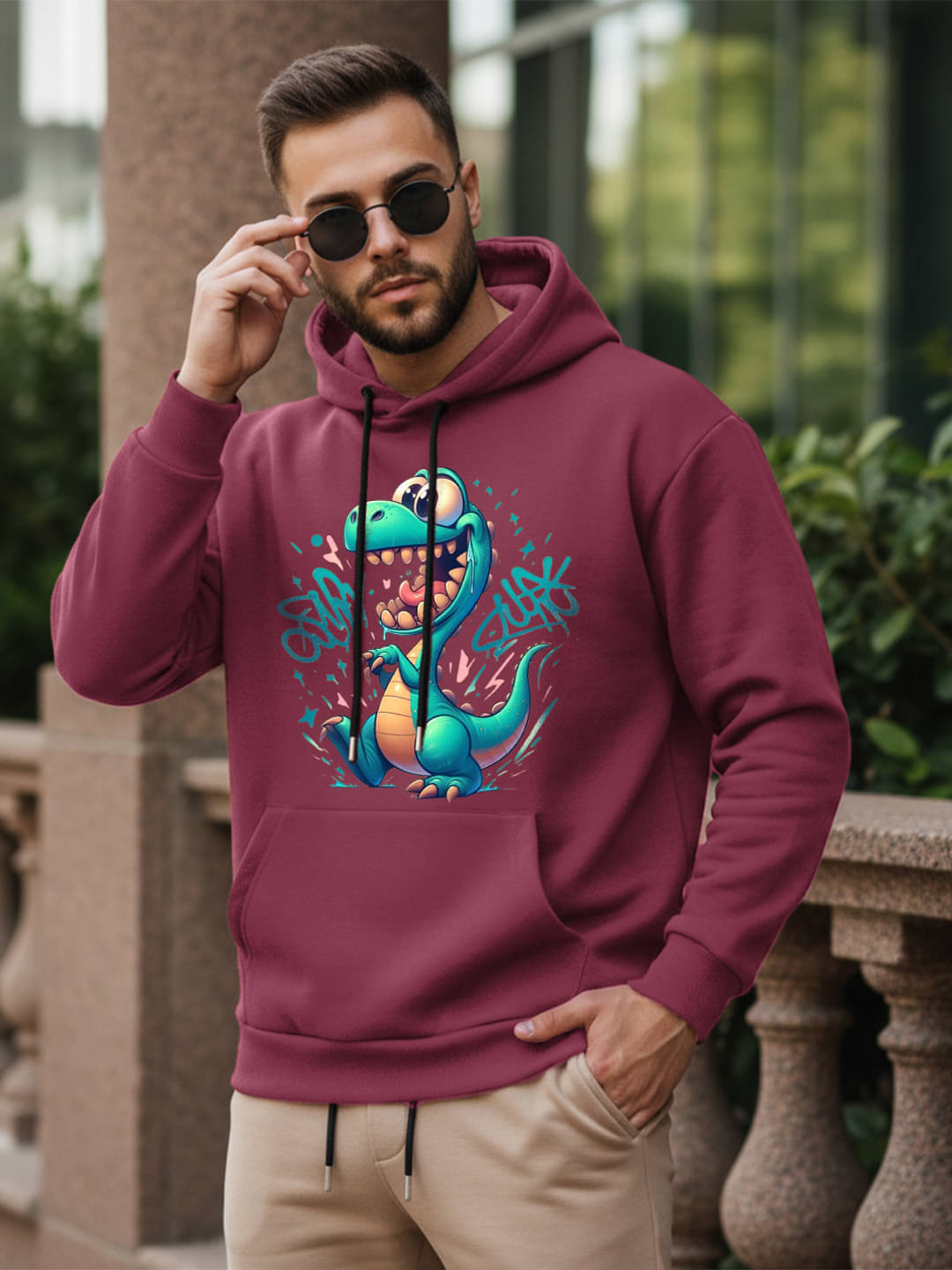 Kanhuzzz Fleece Hooded Men's Sweatshirt - Wine ( Pack of 1 ) Kanhuzzz Fleece Hooded Men's Sweatshirt - Wine ( Pack of 1 )