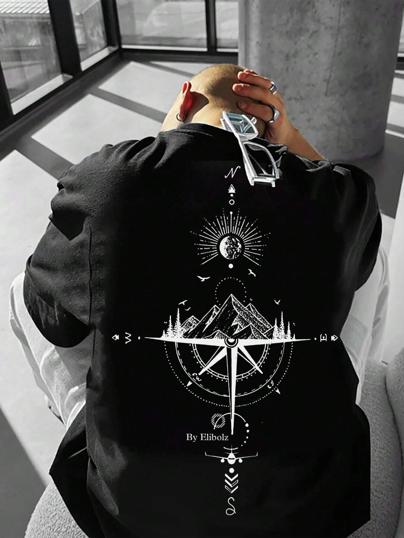 LazyGreg Men 100% Cotton Oversized Fit Printed T-Shirt ( Black )     			LazyGreg Men 100% Cotton Oversized Fit Printed T-Shirt ( Black )