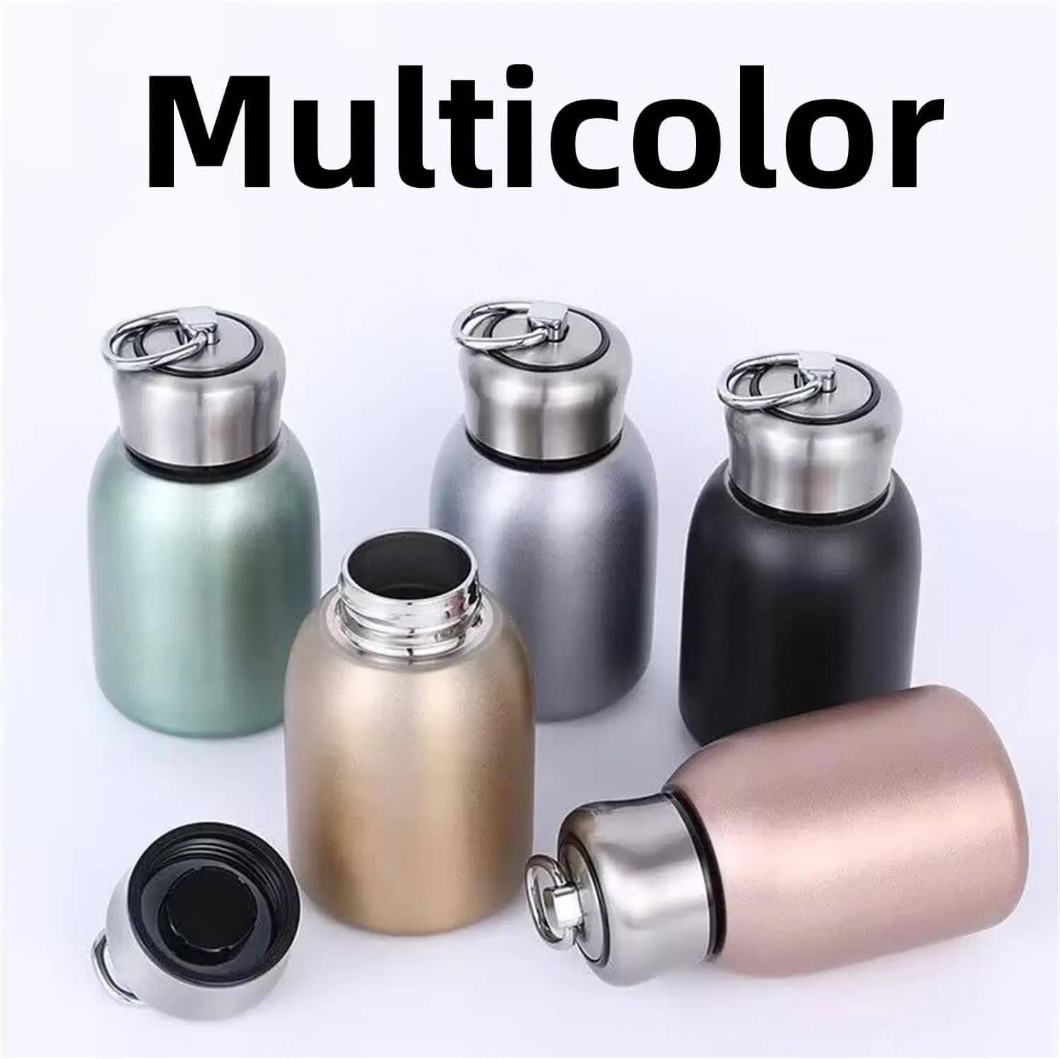     			Mini Insulated Water Bottles,Stainless Steel Water Bottle Small Portable Water Bottle Tumbler Vacuum Cup for Boys, Girls, School, Office, Camping (White 300 ML 1)