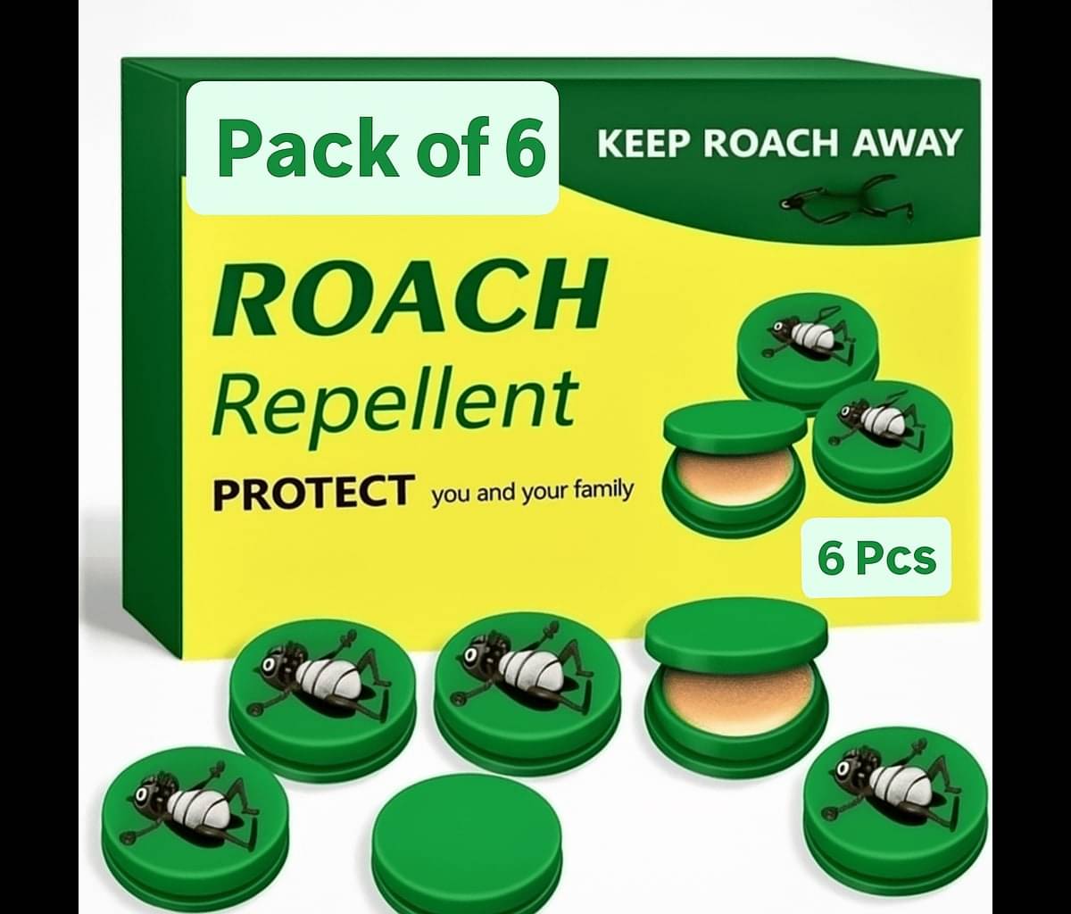     			Natural Cockroaches Killer for Kitchens, Bathrooms, Cabinets, cockroachs Killer Gel, Roach Repellent for Cockroaches, for Indoor Cockroach Control, Insect Control (Pack of 6)