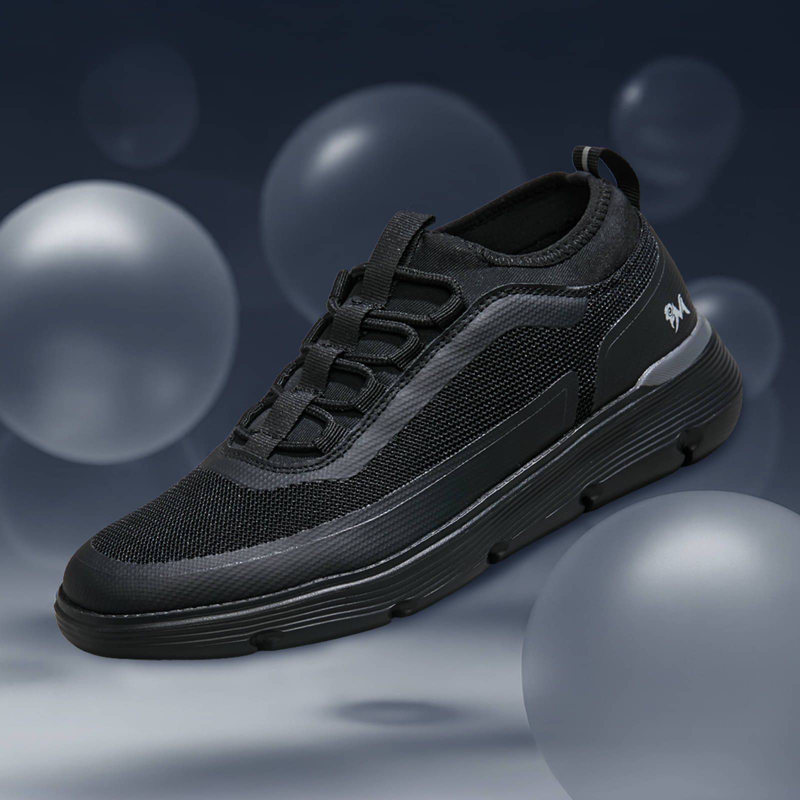     			Neemans Black Men's Sports Running Shoes