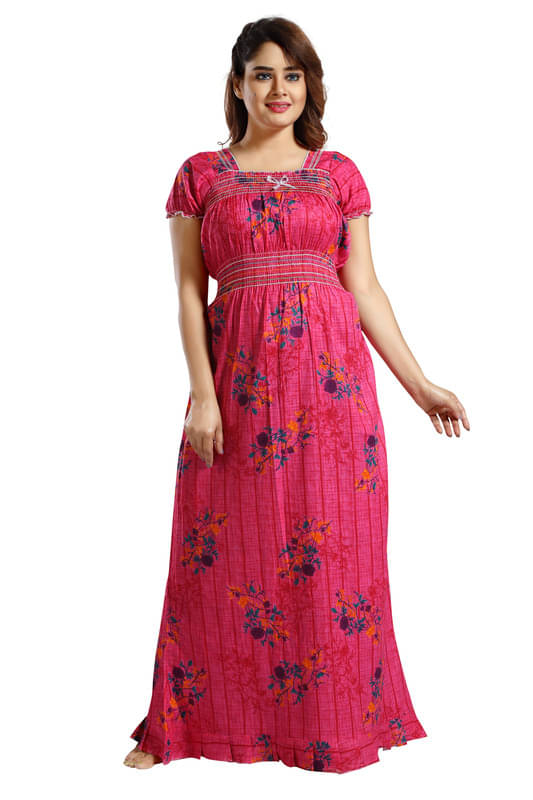 Nighty king Cotton Blend Solid Women Regular Nighty ( Multicolor 1 )     			Nighty king Cotton Blend Solid Women Regular Nighty ( Multicolor 1 )