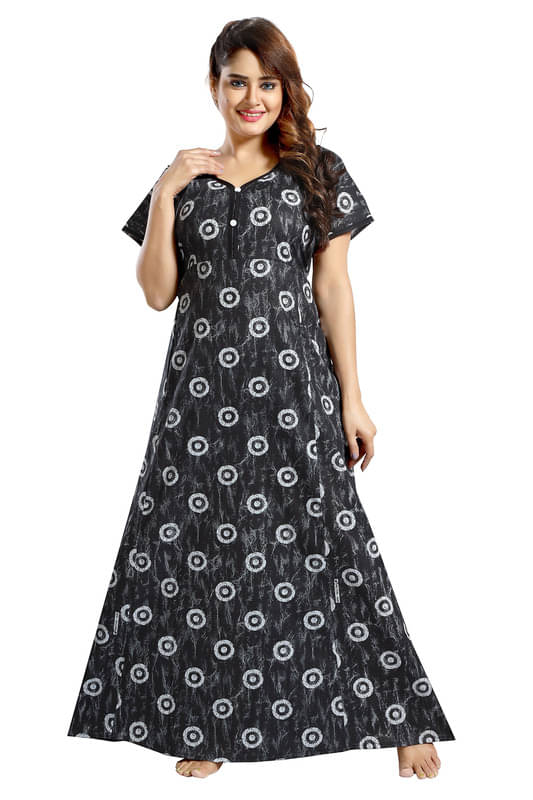 Nighty king Cotton Blend Solid Women Regular Nighty ( Multicolor 1 )     			Nighty king Cotton Blend Solid Women Regular Nighty ( Multicolor 1 )