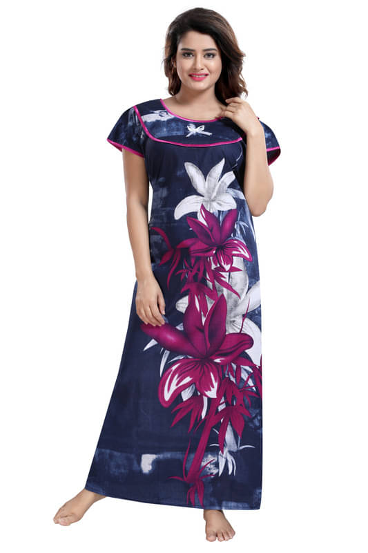 Nighty king Cotton Blend Solid Women Regular Nighty ( Multicolor 1 ) Nighty king Cotton Blend Solid Women Regular Nighty ( Multicolor 1 )