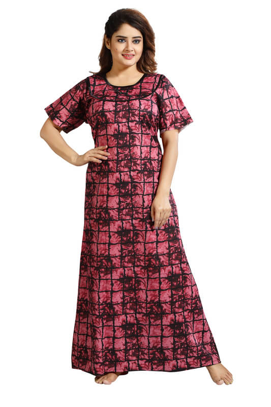 Nighty king Cotton Blend Solid Women Regular Nighty ( Multicolor 1 )     			Nighty king Cotton Blend Solid Women Regular Nighty ( Multicolor 1 )