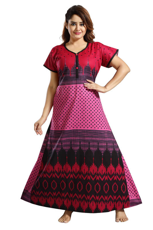 Nighty king Cotton Blend Solid Women Regular Nighty ( Multicolor 1 )     			Nighty king Cotton Blend Solid Women Regular Nighty ( Multicolor 1 )