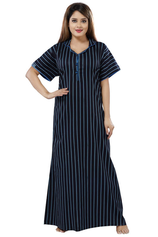 Nighty king Cotton Blend Solid Women Regular Nighty ( Multicolor 1 )     			Nighty king Cotton Blend Solid Women Regular Nighty ( Multicolor 1 )