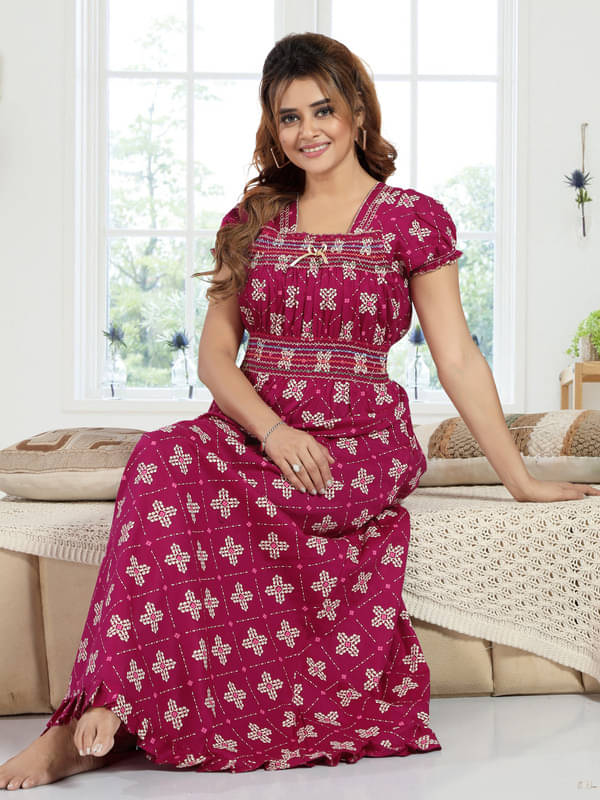 Nighty king Cotton Blend Solid Women Regular Nighty ( Multicolor 1 ) Nighty king Cotton Blend Solid Women Regular Nighty ( Multicolor 1 )