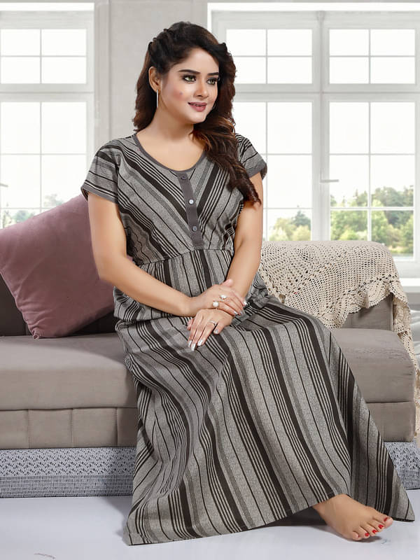 Nighty king Cotton Blend Solid Women Regular Nighty ( Multicolor 1 )     			Nighty king Cotton Blend Solid Women Regular Nighty ( Multicolor 1 )