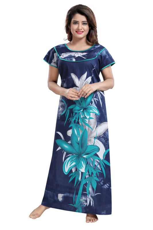 Nighty king Cotton Blend Solid Women Regular Nighty ( Multicolor 1 )     			Nighty king Cotton Blend Solid Women Regular Nighty ( Multicolor 1 )