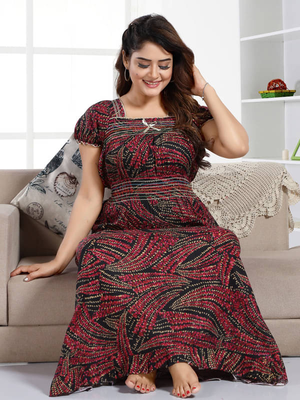 Nighty king Cotton Blend Solid Women Regular Nighty ( Multicolor 1 ) Nighty king Cotton Blend Solid Women Regular Nighty ( Multicolor 1 )