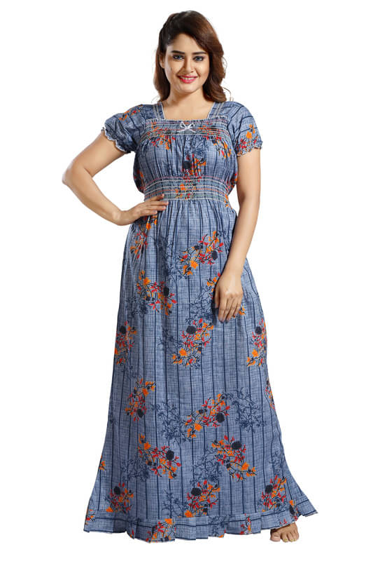 Nighty king Cotton Blend Solid Women Regular Nighty ( Multicolor 1 )     			Nighty king Cotton Blend Solid Women Regular Nighty ( Multicolor 1 )