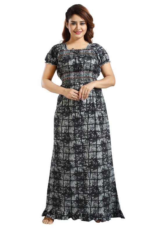 Nighty king Cotton Blend Solid Women Regular Nighty ( Multicolor 1 )     			Nighty king Cotton Blend Solid Women Regular Nighty ( Multicolor 1 )
