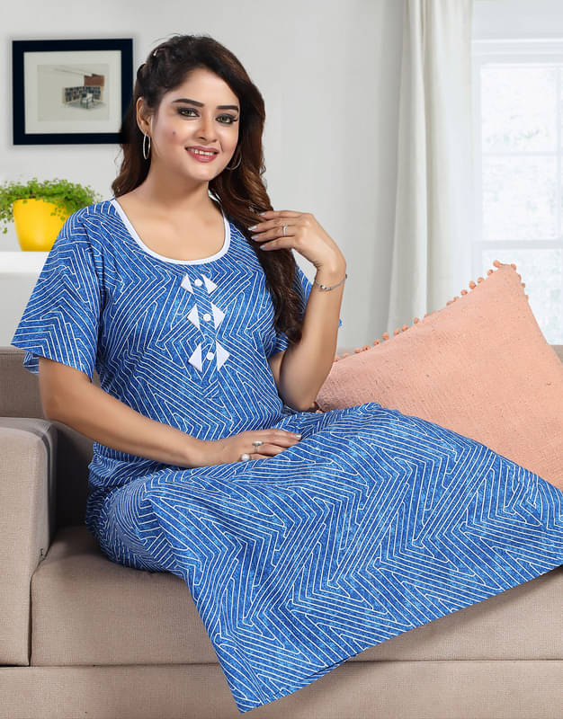 Nighty king Cotton Blend Solid Women Regular Nighty ( Multicolor 1 ) Nighty king Cotton Blend Solid Women Regular Nighty ( Multicolor 1 )