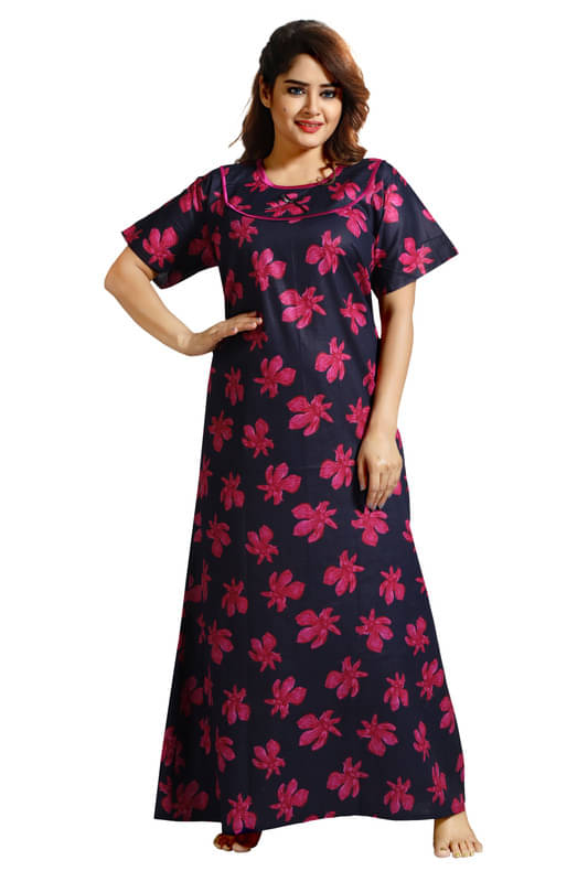 Nighty king Cotton Blend Solid Women Regular Nighty ( Multicolor 1 )     			Nighty king Cotton Blend Solid Women Regular Nighty ( Multicolor 1 )