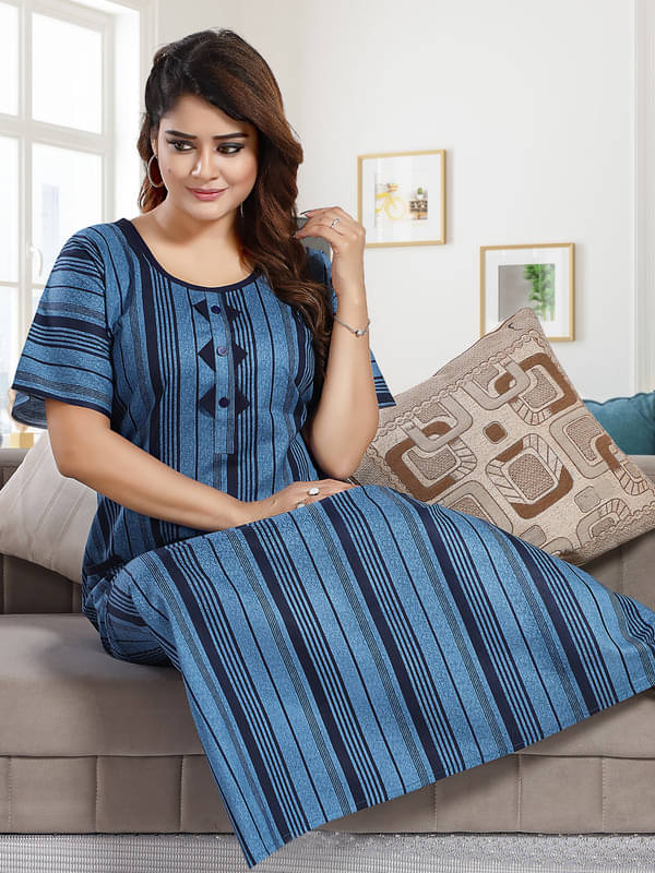 Nighty king Cotton Blend Solid Women Regular Nighty ( Multicolor 1 ) Nighty king Cotton Blend Solid Women Regular Nighty ( Multicolor 1 )
