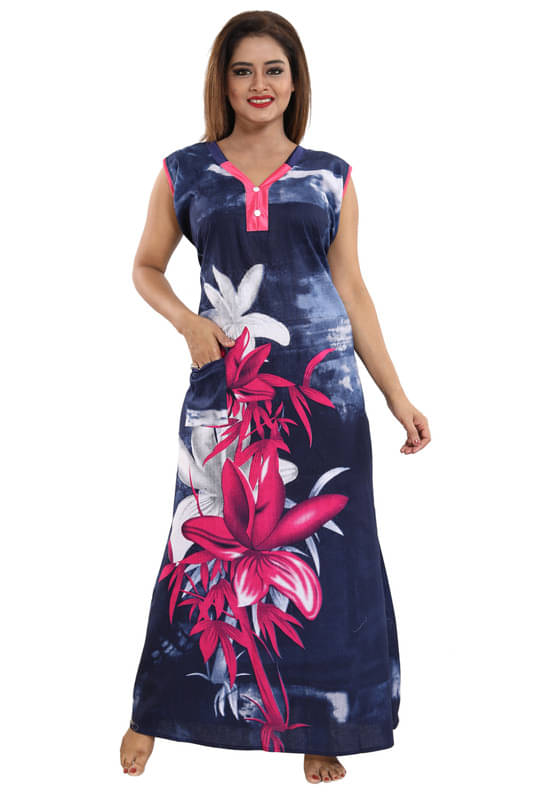     			Nighty king Satin Solid Women Regular Nighty ( Multicolor 1 )