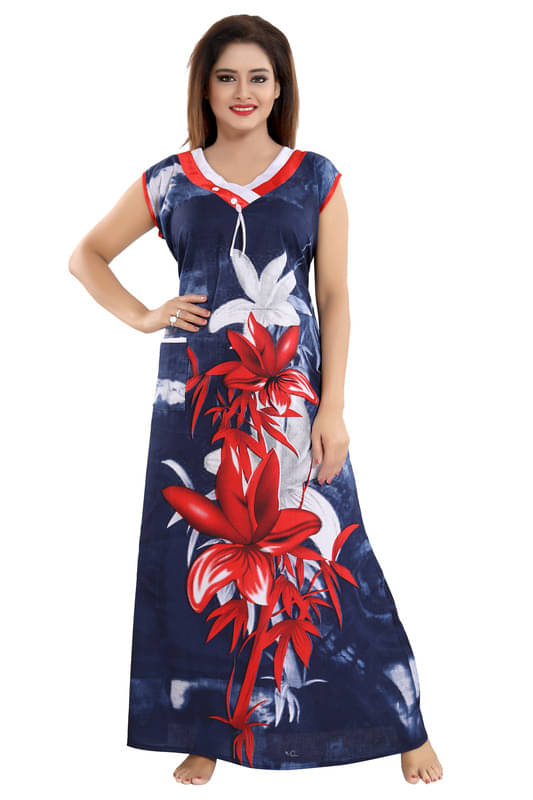     			Nighty king Satin Solid Women Regular Nighty ( Multicolor 1 )