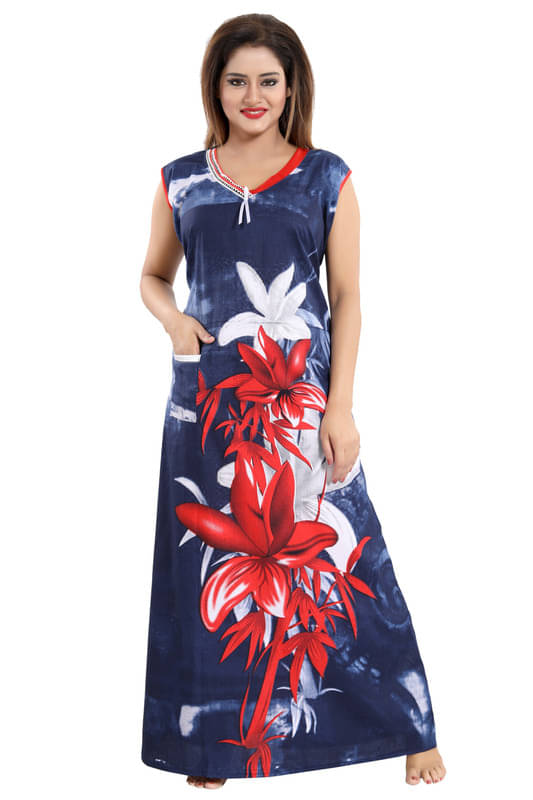     			Nighty king Satin Solid Women Regular Nighty ( Multicolor 1 )