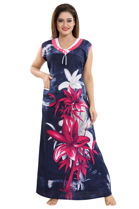     			Nighty king Satin Solid Women Regular Nighty ( Multicolor 1 )