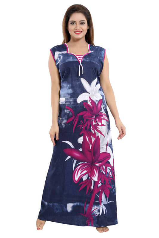     			Nighty king Satin Solid Women Regular Nighty ( Multicolor 1 )