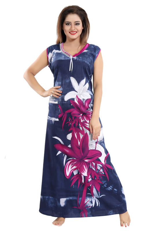     			Nighty king Satin Solid Women Regular Nighty ( Multicolor 1 )