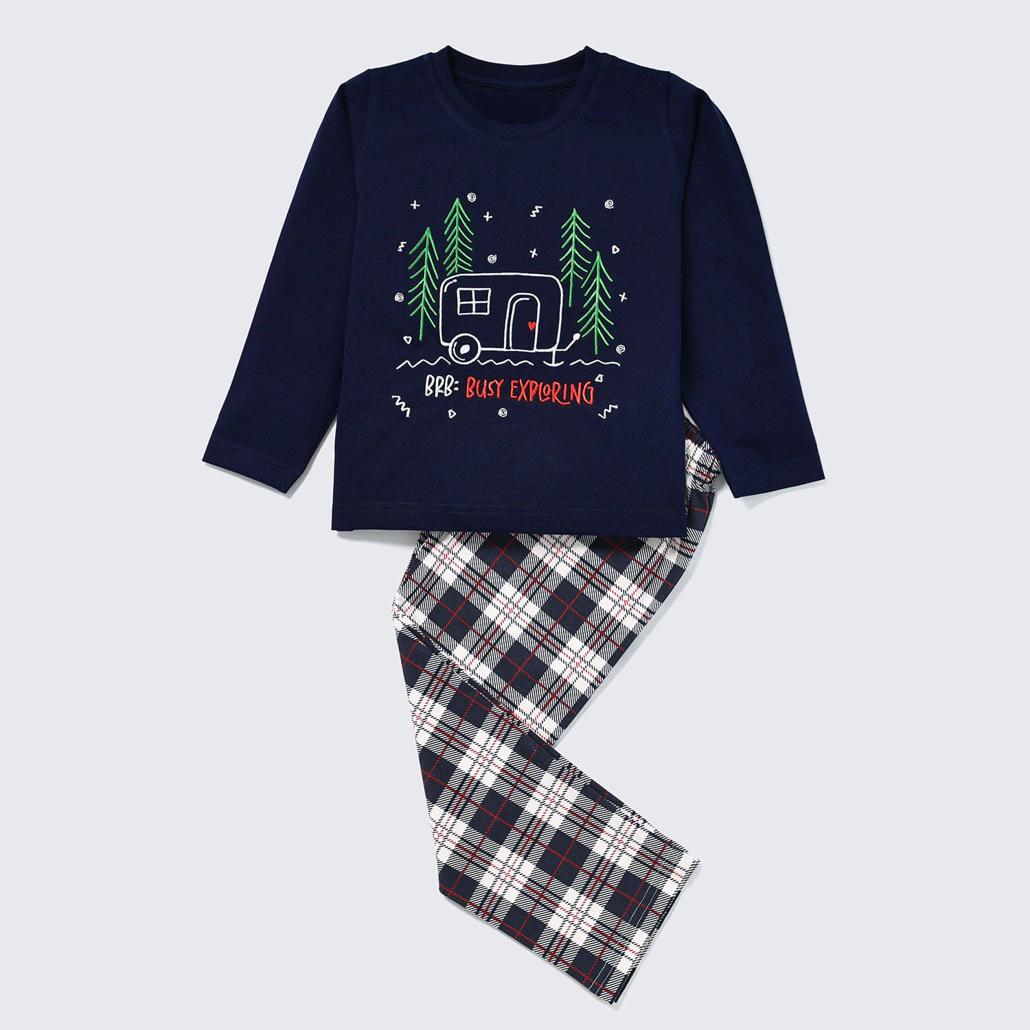     			Nite Flite Pack of 1 Girls Cotton Nightsuit Set ( Navy Blue )