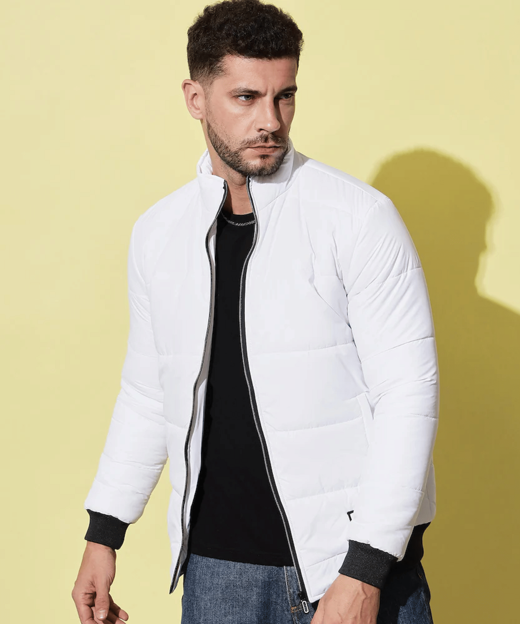 Nysine Nylon Men's Casual Jacket - Off White ( Pack of 1 ) Nysine Nylon Men's Casual Jacket - Off White ( Pack of 1 )