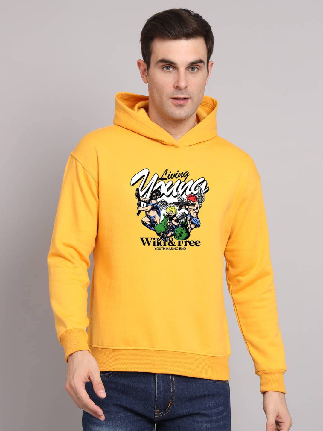 OBAAN Fleece Hooded Men's Sweatshirt - Mustard ( Pack of 1 ) OBAAN Fleece Hooded Men's Sweatshirt - Mustard ( Pack of 1 )
