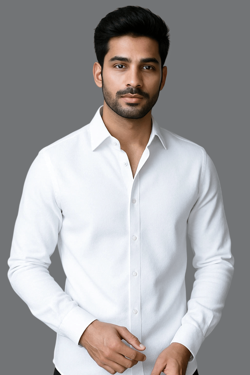Panchvati Enterprise Cotton Blend Regular Fit Solids Full Sleeves Men's Casual Shirt - White ( Pack of 1 ) Panchvati Enterprise Cotton Blend Regular Fit Solids Full Sleeves Men's Casual Shirt - White ( Pack of 1 )