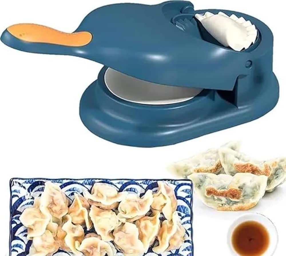 Plastic 2 In 1 Dough Press Dumpling Gujiya / Samosa / Ghughra / Momos / Puri Maker Set Of 1 Pic