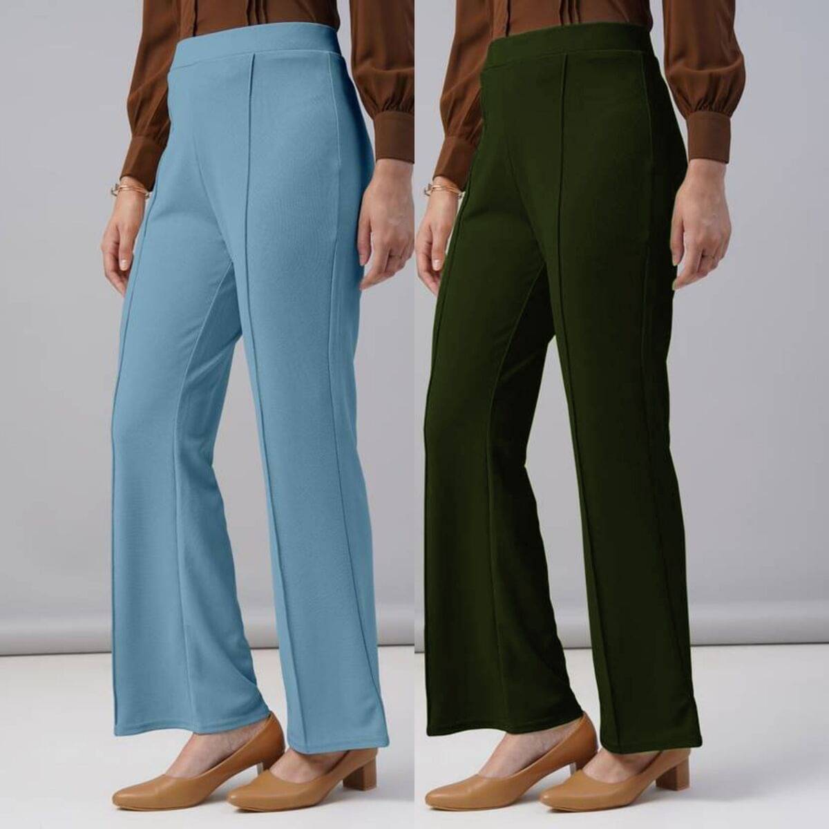     			Qyaas Women Lycra Korean Trousers ( Green,Olive )