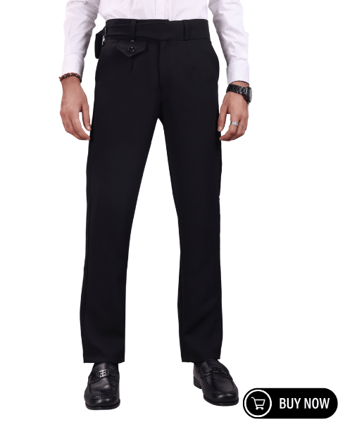     			REKHOLA Regular Men's Formal Trouser - Black ( Pack of 1 )