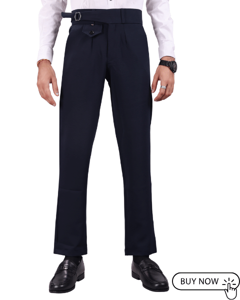     			REKHOLA Regular Men's Formal Trouser - Navy Blue ( Pack of 1 )