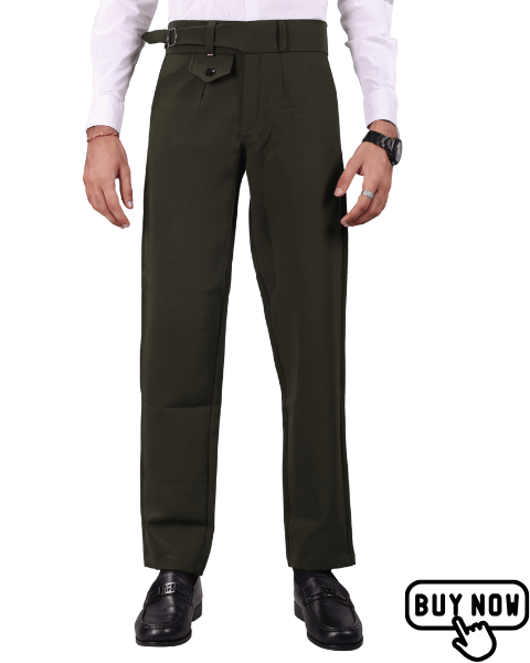     			REKHOLA Regular Men's Formal Trouser - Olive Green ( Pack of 1 )
