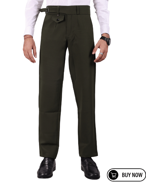     			REKHOLA Regular Men's Formal Trouser - Olive Green ( Pack of 1 )